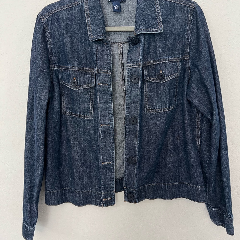Ann Taylor Blue Denim Jacket Classic Fit